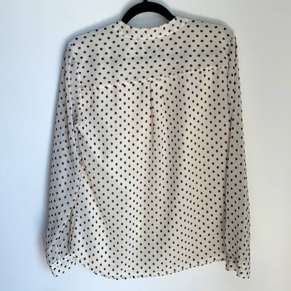 TALBOTS | Polka Dots Cream Long Sleeve Blouse Size M - Picture 3 of 5